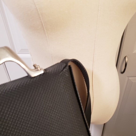 HI-tek Industrial cyber punk pareidolia black vegan rubber messenger unisex bag - Picture 6 of 10